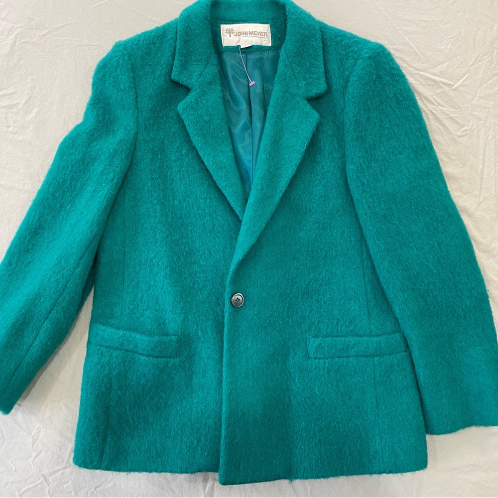 Vintage wool blazer, Green, modern size Small